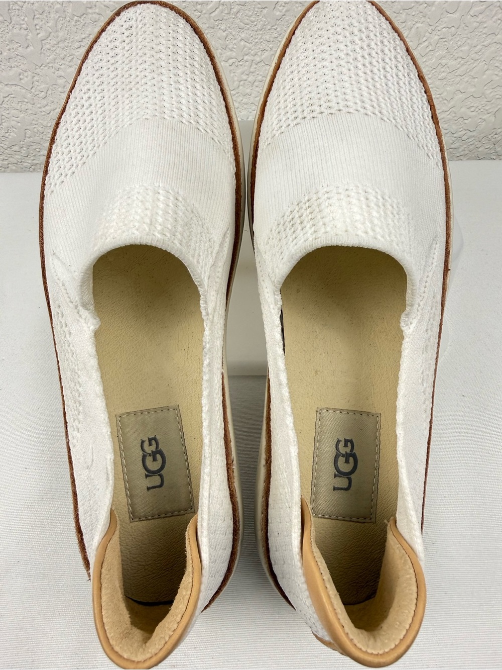 UGG Sammy | White Engineered Knit Slip-On Sneakers | Women's 8.5